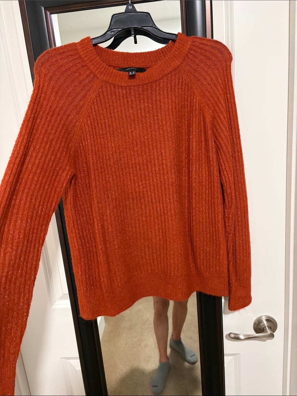 Vero Moda Rust Orange Ribbed Crewneck Sweater